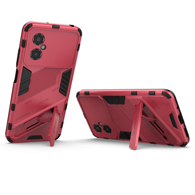 For Xiaomi Poco M4 5G Punk Armor 2 in 1 PC + TPU Shockproof Phone Case with Invisible Holder
