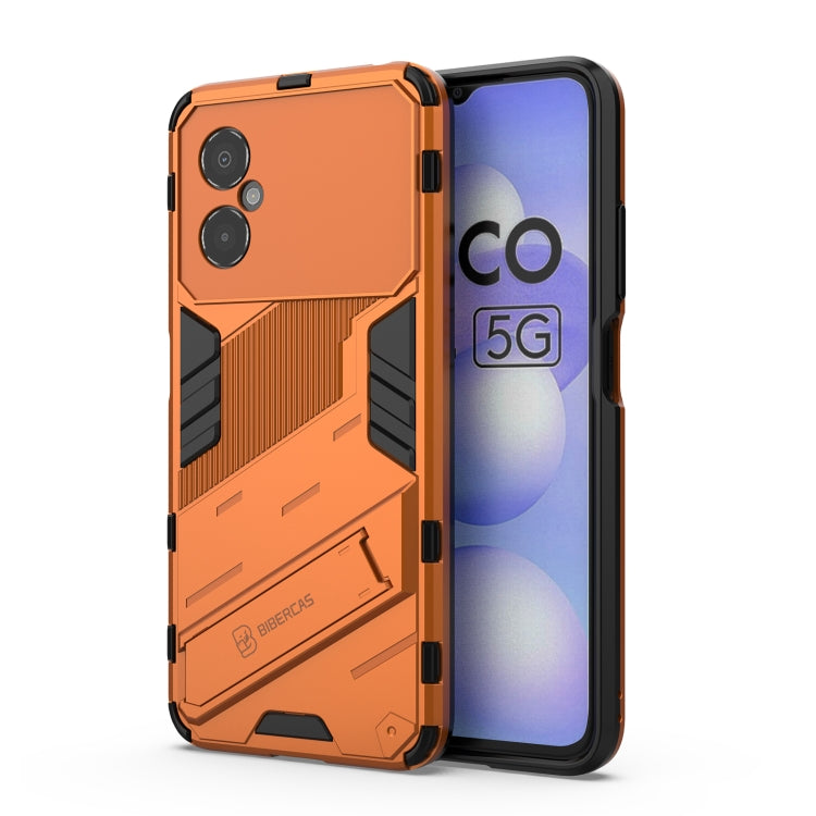 For Xiaomi Poco M4 5G Punk Armor 2 in 1 PC + TPU Shockproof Phone Case with Invisible Holder