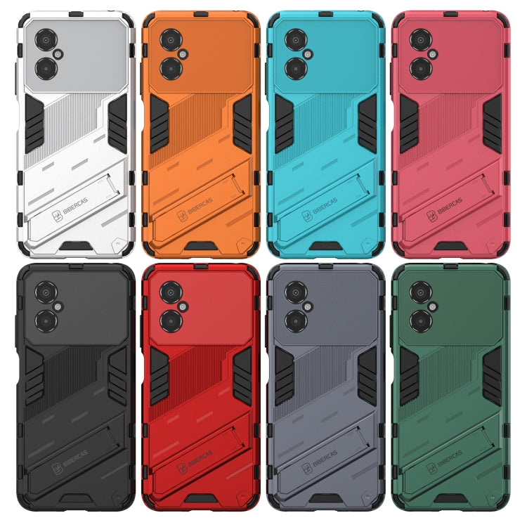 For Xiaomi Poco M4 5G Punk Armor 2 in 1 PC + TPU Shockproof Phone Case with Invisible Holder