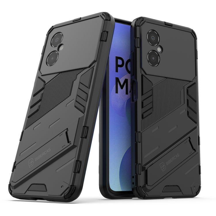 For Xiaomi Poco M4 5G Punk Armor 2 in 1 PC + TPU Shockproof Phone Case with Invisible Holder
