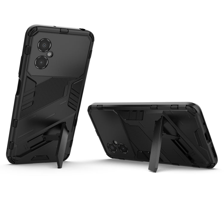 For Xiaomi Poco M4 5G Punk Armor 2 in 1 PC + TPU Shockproof Phone Case with Invisible Holder