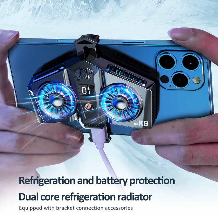K8 Twin Turbo Semiconductor Mobile Phone Dedicated Back Clip Radiator(Gun Color)