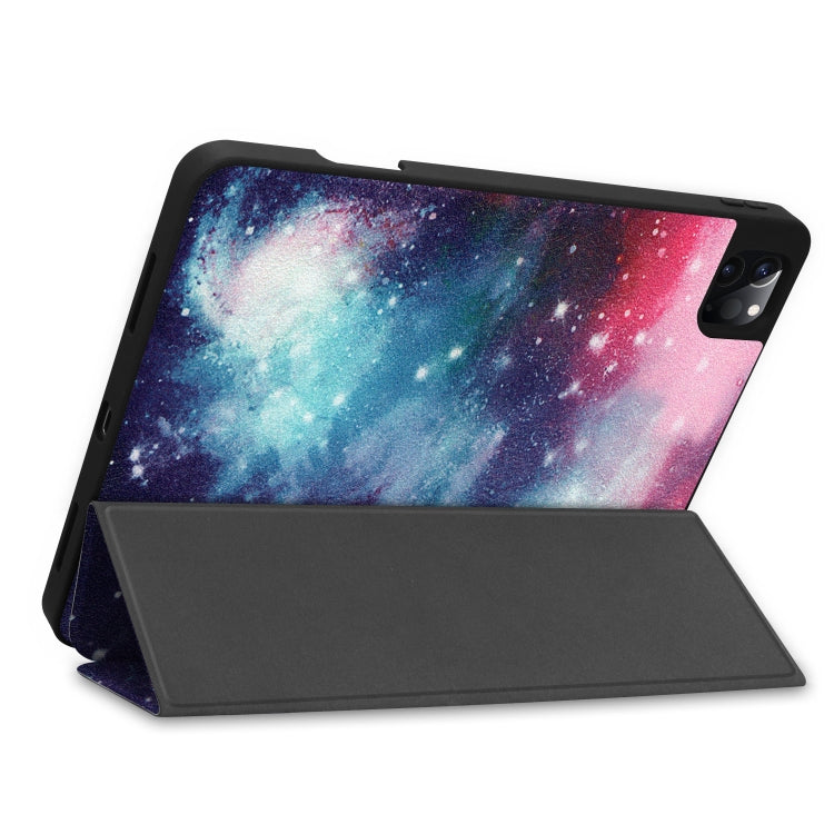 For iPad Pro 11 inch 2020 Painted TPU Smart Tablet Holster With Sleep Function & Tri-Fold Bracket & Pen Slot