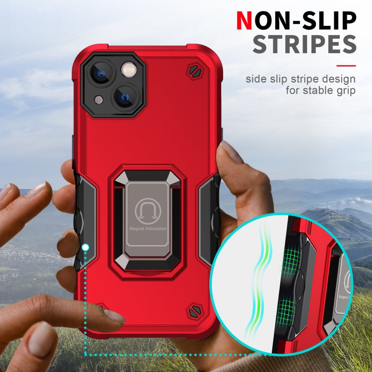For iPhone 14 Ring Holder Non-slip Shockproof Armor Phone Case