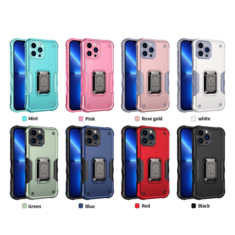 For iPhone 14 Pro Ring Holder Non-slip Shockproof Armor Phone Case