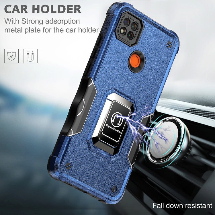 For Xiaomi Redmi 9C Ring Holder Non-slip Shockproof Armor Phone Case