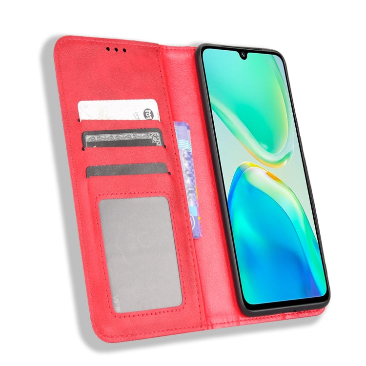 For vivo S15e Magnetic Buckle Retro Crazy Horse Leather Phone Case