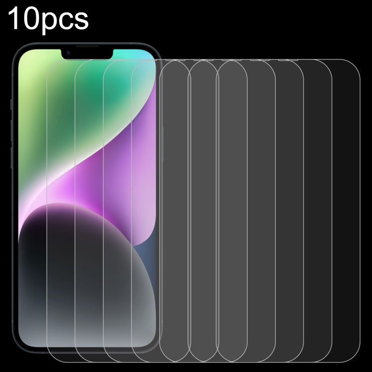 For iPhone 14 Plus 10pcs 0.26mm 9H 2.5D Tempered Glass Film