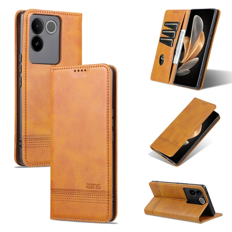 For vivo S17e AZNS Magnetic Calf Texture Leather Phone Case