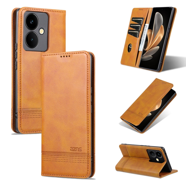For vivo Y78+/Y78 Global AZNS Magnetic Calf Texture Leather Phone Case