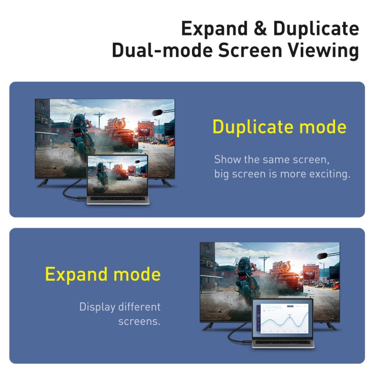 Baseus HD Series HDMI to HDMI HD Adapter Cable, Cable Length:1.5m