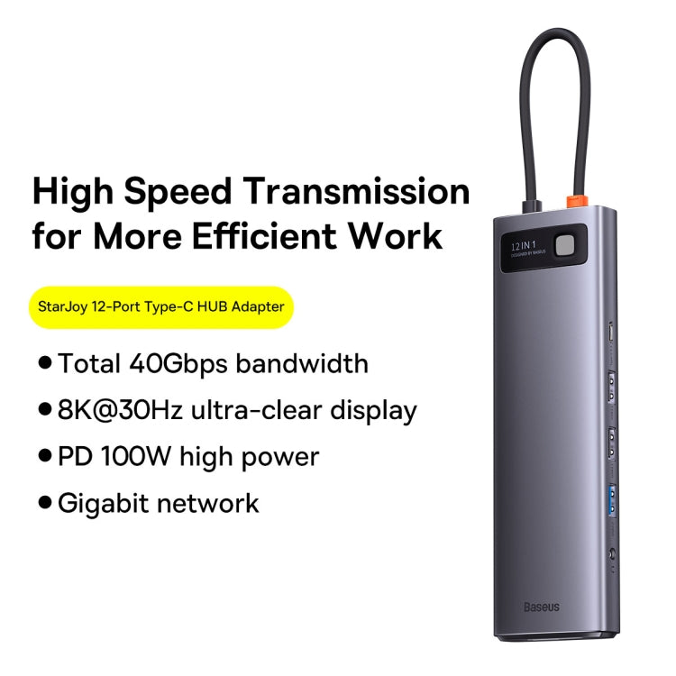 Baseus Metal Gleam Series 12 in 1 Multifunctional USB-C / Type-C HUB Docking Station