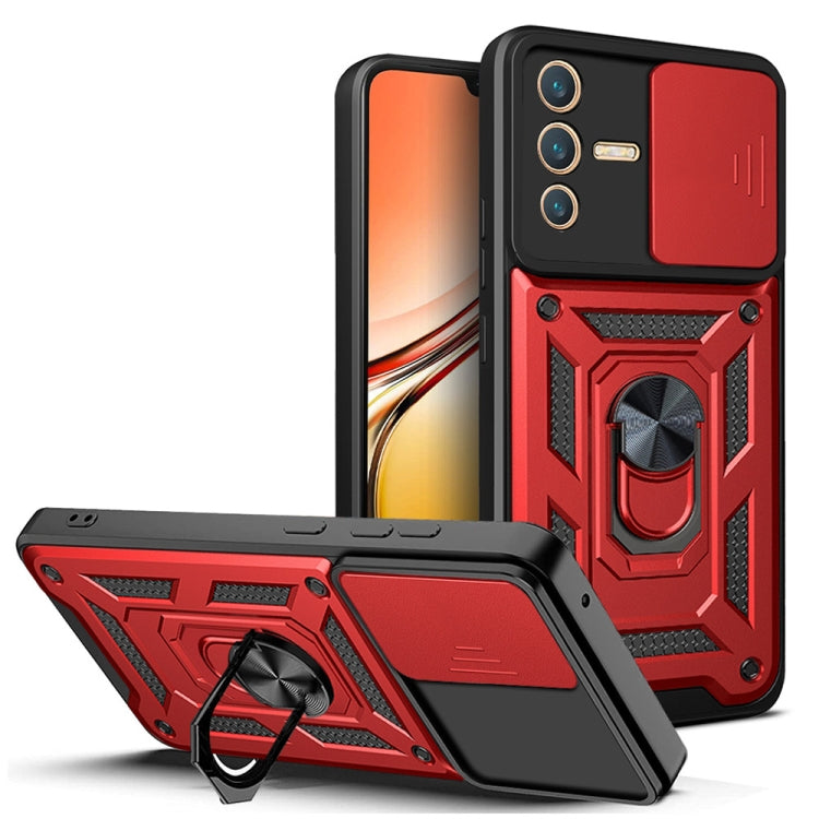 For vivo V23 5G / S12 Sliding Camera Cover Design TPU+PC Phone Case