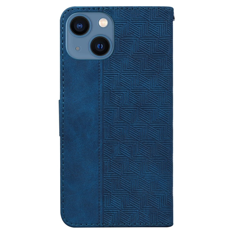 For iPhone 14 Geometric Embossed Leather Phone Case