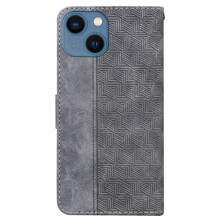 For iPhone 14 Geometric Embossed Leather Phone Case