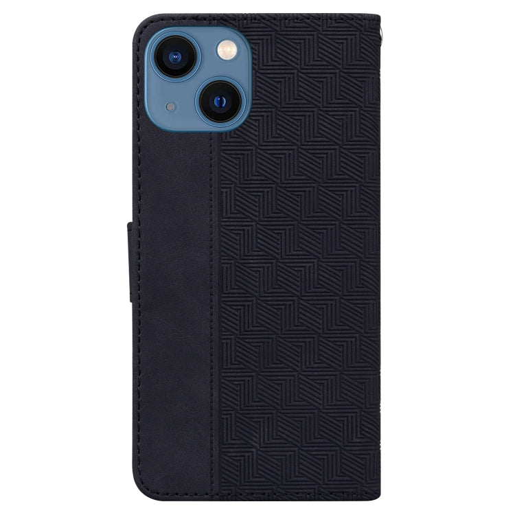 For iPhone 14 Plus Geometric Embossed Leather Phone Case