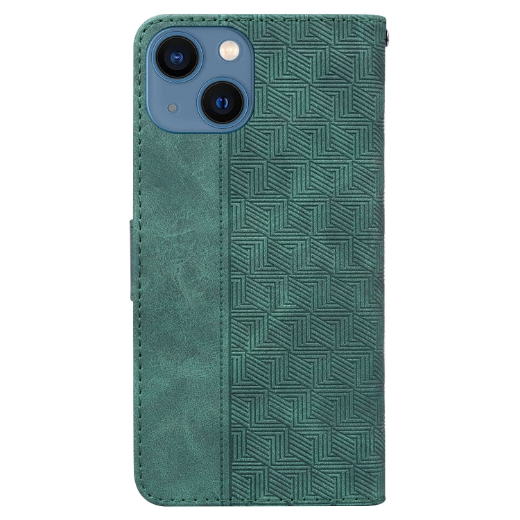 For iPhone 14 Plus Geometric Embossed Leather Phone Case