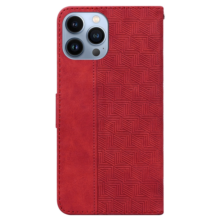 For iPhone 14 Pro Geometric Embossed Leather Phone Case