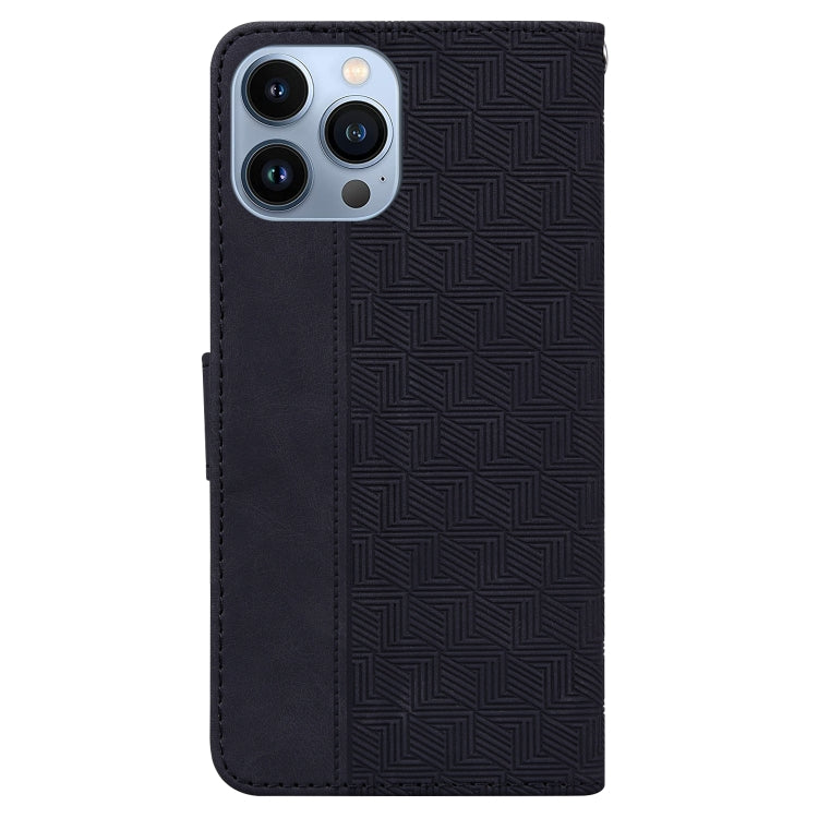 For iPhone 14 Pro Geometric Embossed Leather Phone Case