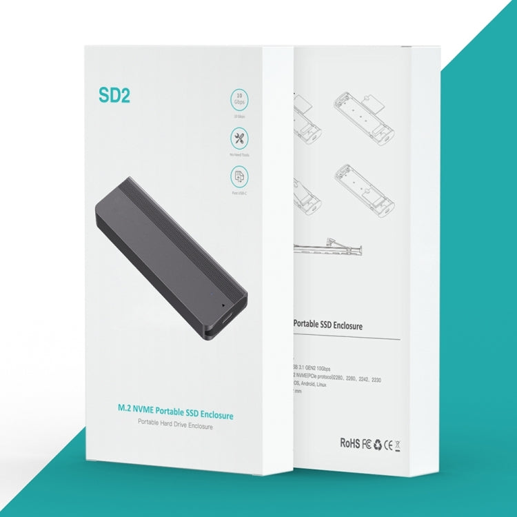 SD02 USB-C / USB to USB-C M.2 NVME Solid State Drive Enclosure