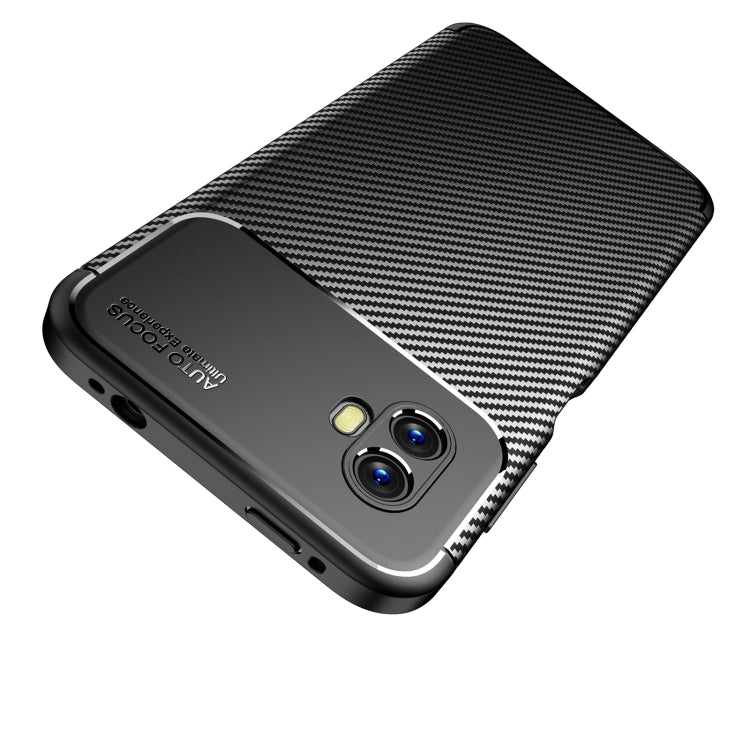 For Samsung Galaxy Xcover6 Pro Precise Hole Carbon Fiber Texture Shockproof TPU Phone Case