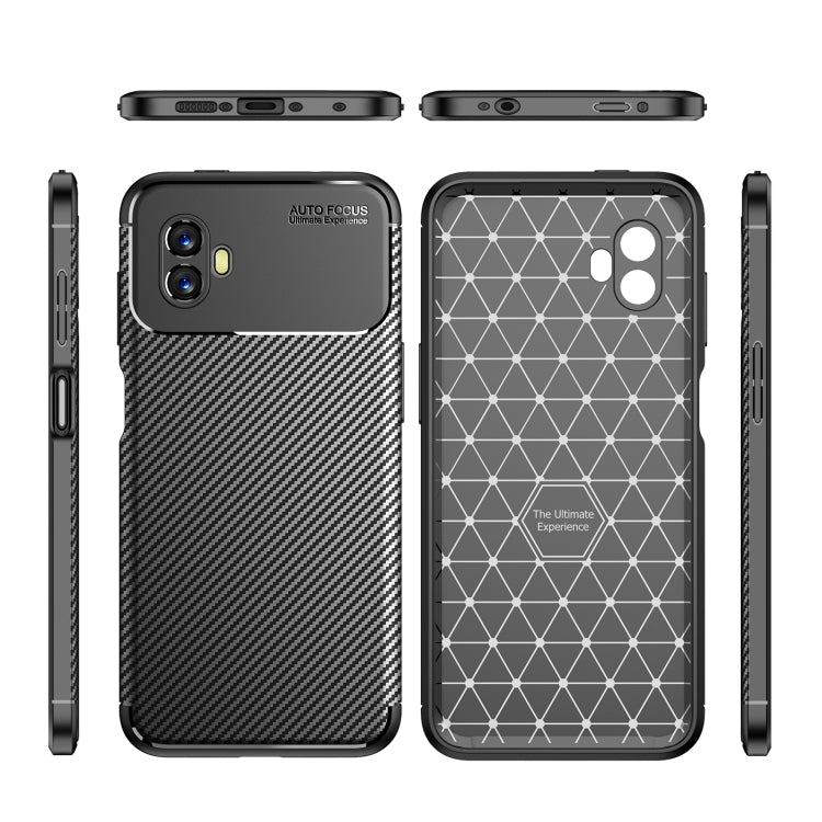 For Samsung Galaxy Xcover6 Pro Precise Hole Carbon Fiber Texture Shockproof TPU Phone Case