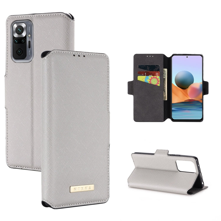 For Xiaomi Redmi Note 10 Pro Max MUXMA MX115 Cross Texture Oil Edge Flip Leather Phone Case