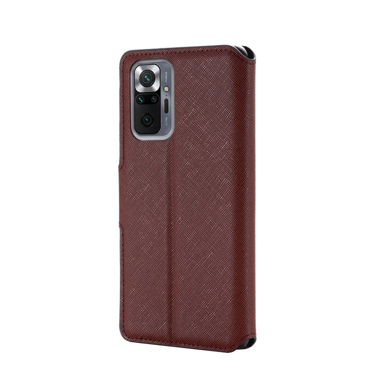 For Xiaomi Redmi Note 10 Pro Max MUXMA MX115 Cross Texture Oil Edge Flip Leather Phone Case