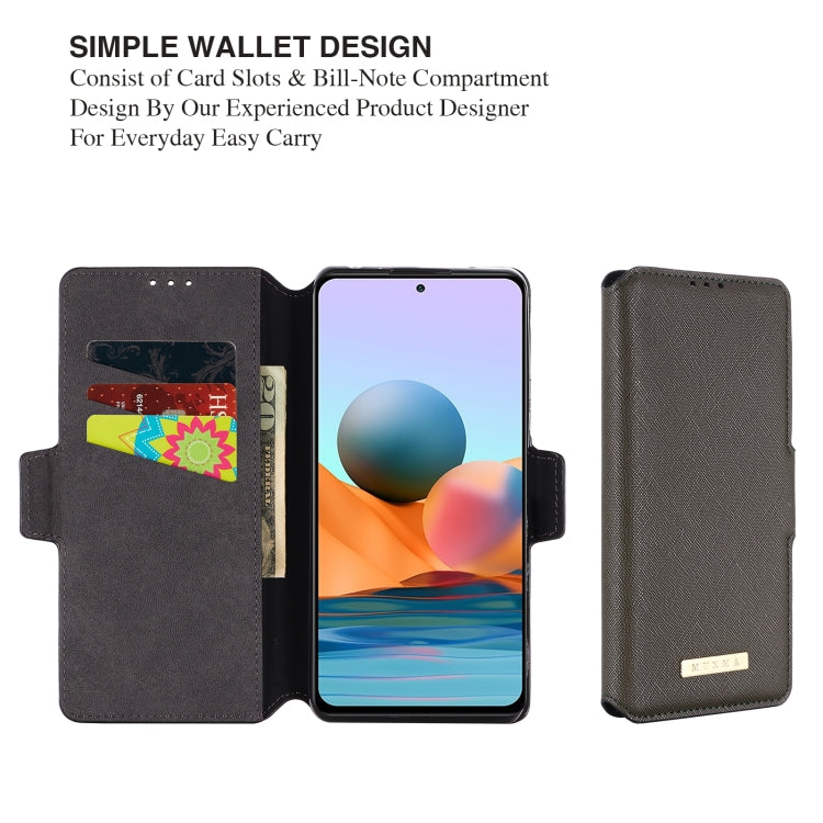 For Xiaomi Redmi Note 10 Pro Max MUXMA MX115 Cross Texture Oil Edge Flip Leather Phone Case