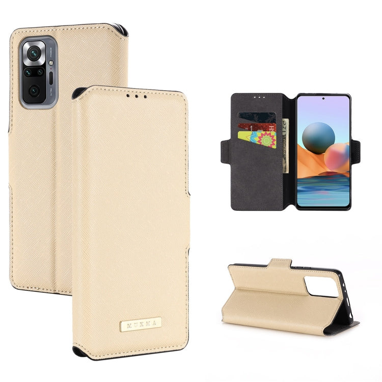 For Xiaomi Redmi Note 10 Pro Max MUXMA MX115 Cross Texture Oil Edge Flip Leather Phone Case
