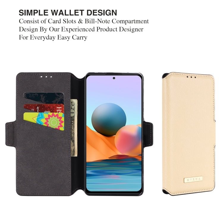 For Xiaomi Redmi Note 10 Pro Max MUXMA MX115 Cross Texture Oil Edge Flip Leather Phone Case