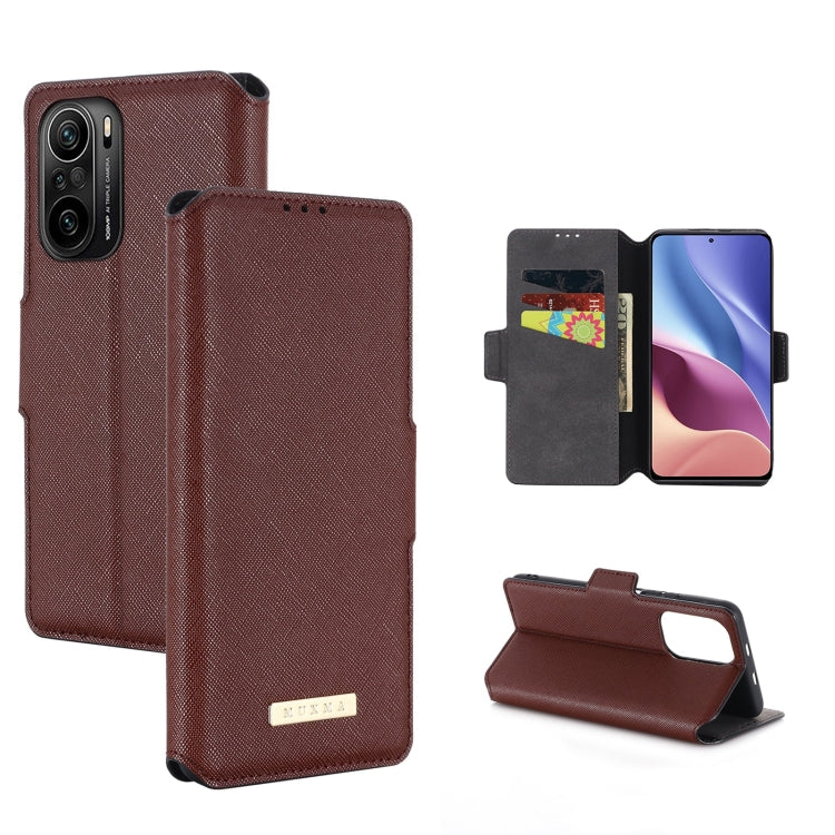 For Xiaomi Redmi K40 / K40 Pro MUXMA MX115 Cross Texture Oil Edge Flip Leather Phone Case