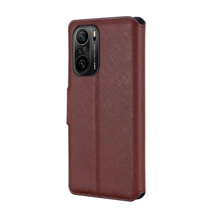 For Xiaomi Redmi K40 / K40 Pro MUXMA MX115 Cross Texture Oil Edge Flip Leather Phone Case