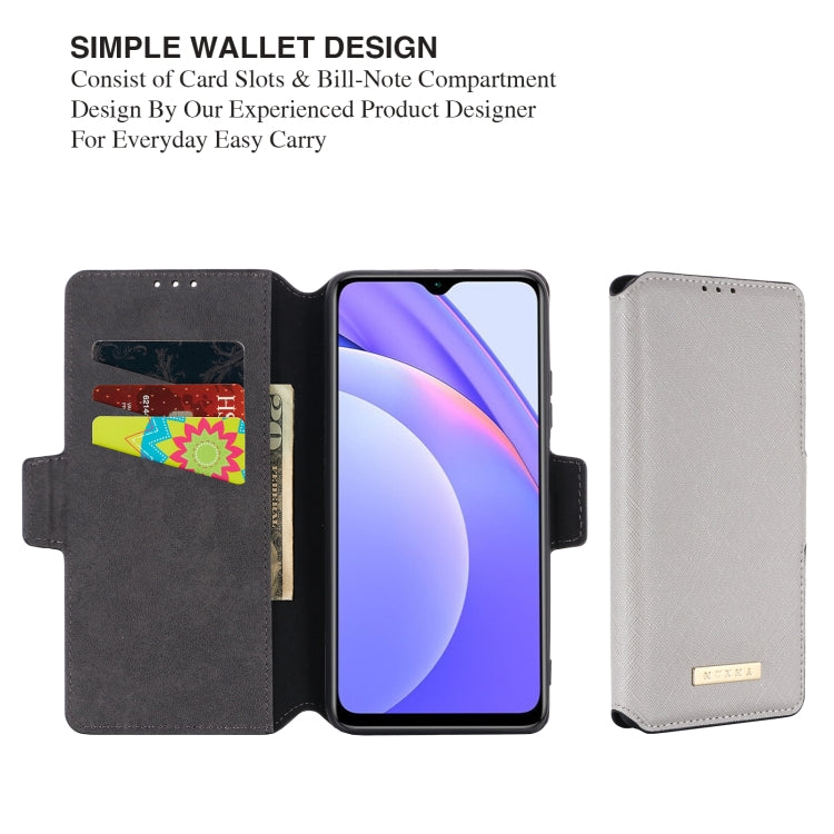 For Xiaomi Redmi Note 9 4G / Redmi 9T MUXMA MX115 Cross Texture Oil Edge Flip Leather Phone Case