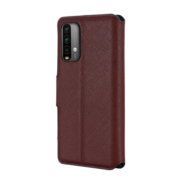 For Xiaomi Redmi Note 9 4G / Redmi 9T MUXMA MX115 Cross Texture Oil Edge Flip Leather Phone Case