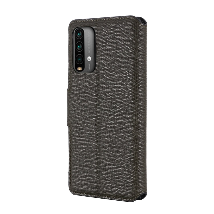 For Xiaomi Redmi Note 9 4G / Redmi 9T MUXMA MX115 Cross Texture Oil Edge Flip Leather Phone Case