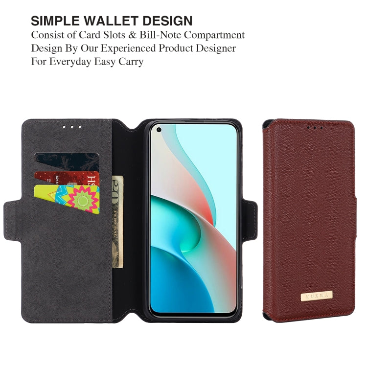 For Xiaomi Redmi Note 9 5G / 9T 5G MUXMA MX115 Cross Texture Oil Edge Flip Leather Phone Case