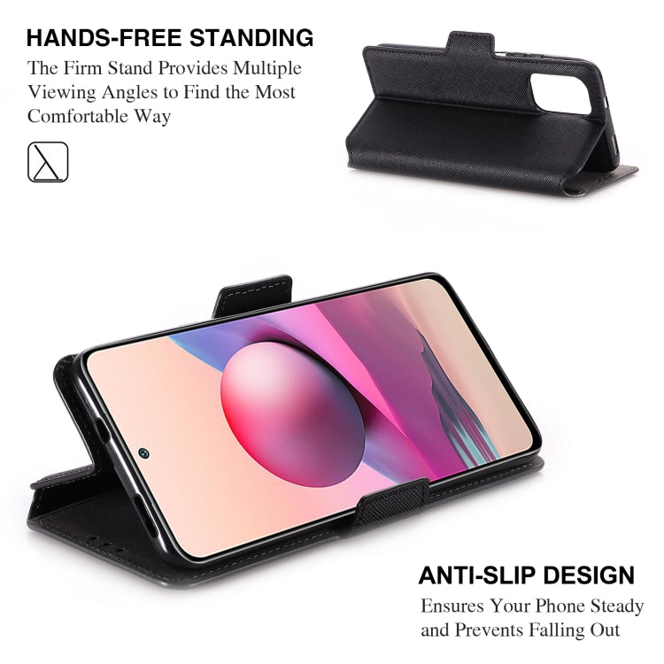 For Xiaomi Redmi Note 10 4G / 10S India MUXMA MX115 Cross Texture Oil Edge Flip Leather Phone Case