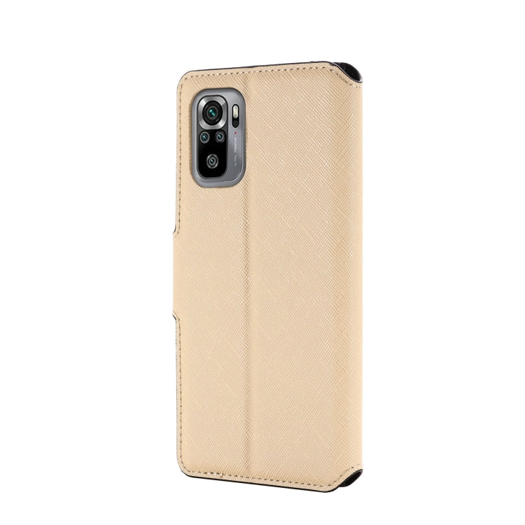 For Xiaomi Redmi Note 10 4G / 10S India MUXMA MX115 Cross Texture Oil Edge Flip Leather Phone Case