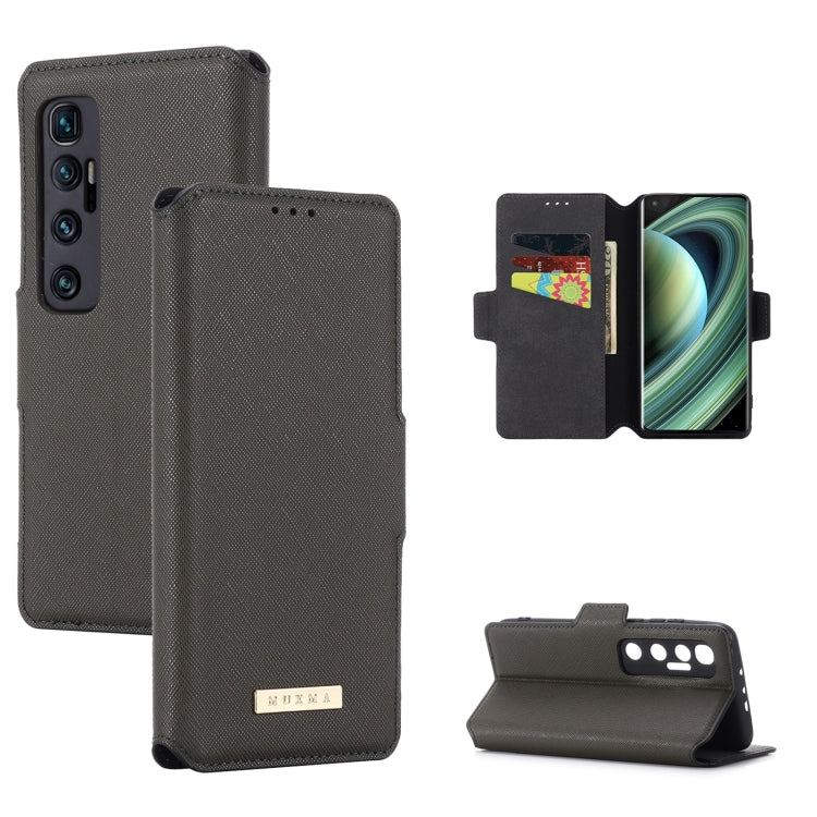 For Xiaomi Mi 10 Ultra MUXMA MX115 Cross Texture Oil Edge Flip Leather Phone Case