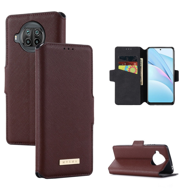 For Xiaomi Mi 10T Lite 5G MUXMA MX115 Cross Texture Oil Edge Flip Leather Phone Case