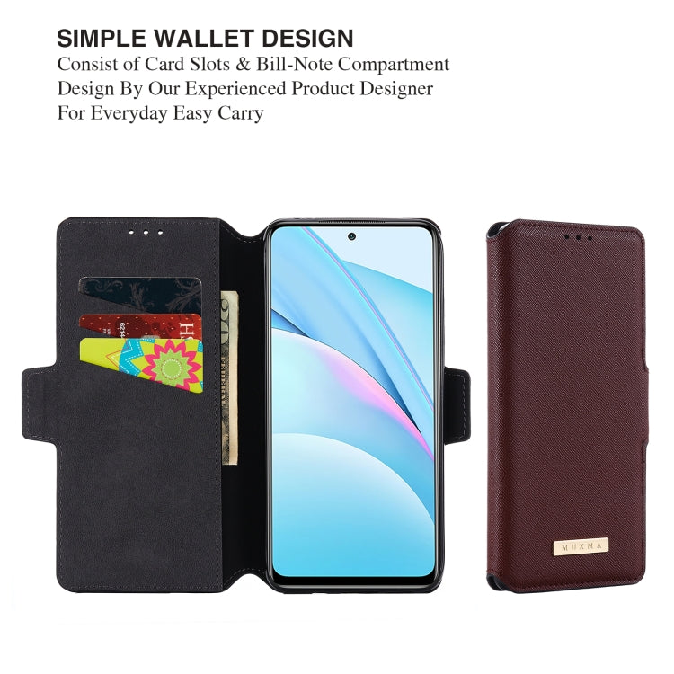 For Xiaomi Mi 10T Lite 5G MUXMA MX115 Cross Texture Oil Edge Flip Leather Phone Case