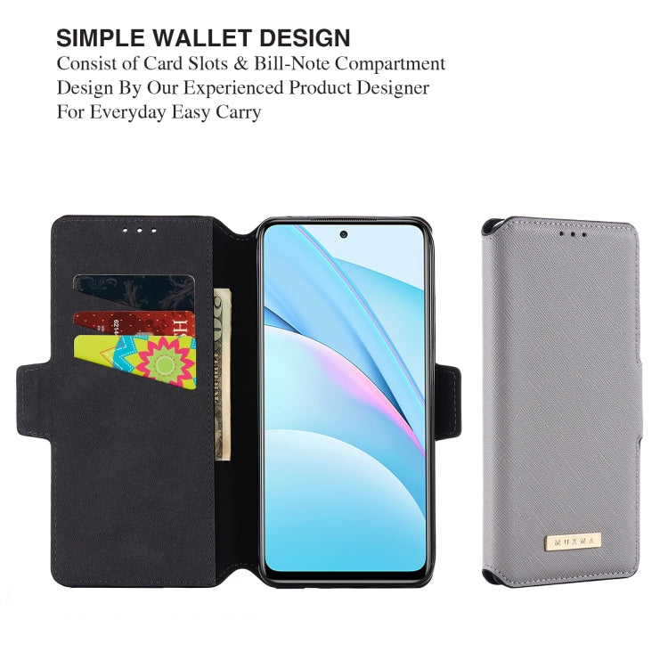 For Xiaomi Mi 10T Lite 5G MUXMA MX115 Cross Texture Oil Edge Flip Leather Phone Case