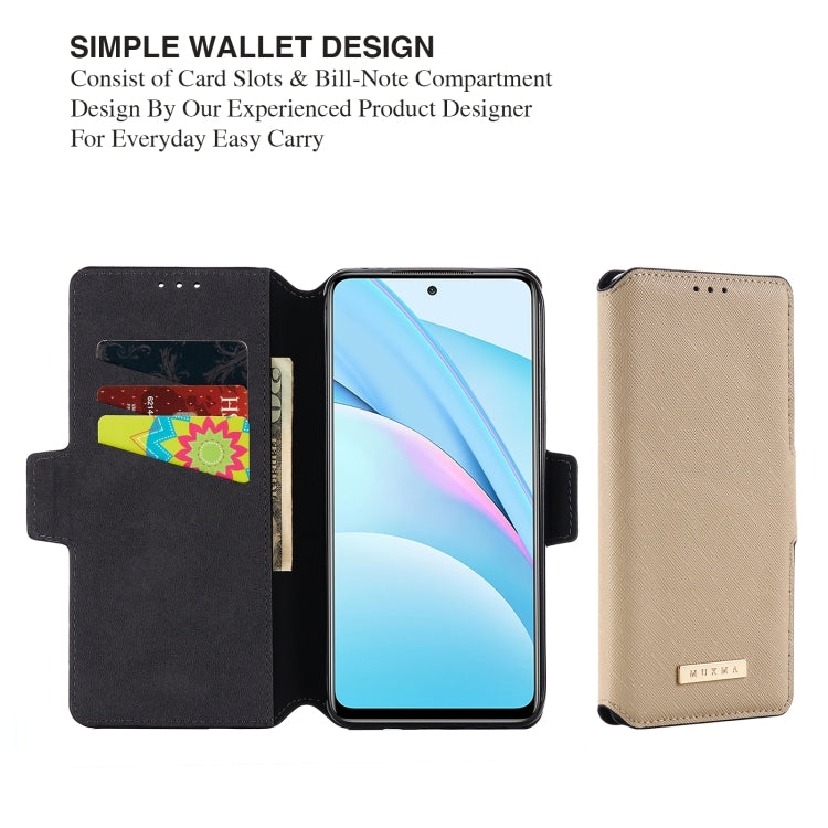 For Xiaomi Mi 10T Lite 5G MUXMA MX115 Cross Texture Oil Edge Flip Leather Phone Case