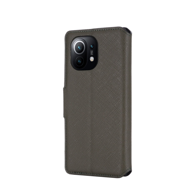 For Xiaomi Mi 11 MUXMA MX115 Cross Texture Oil Edge Flip Leather Phone Case
