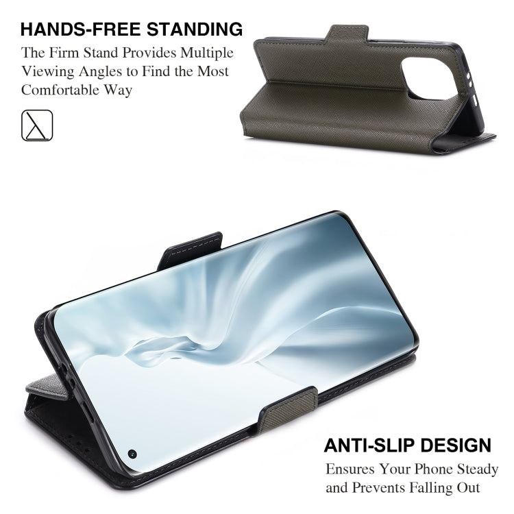 For Xiaomi Mi 11 MUXMA MX115 Cross Texture Oil Edge Flip Leather Phone Case