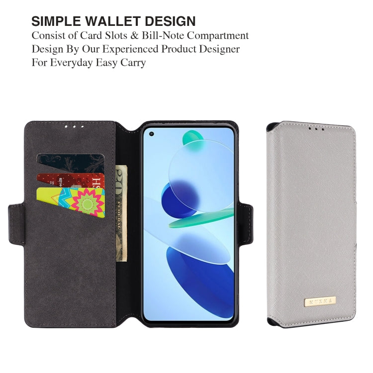 For Xiaomi Mi 11 Lite 5G MUXMA MX115 Cross Texture Oil Edge Flip Leather Phone Case