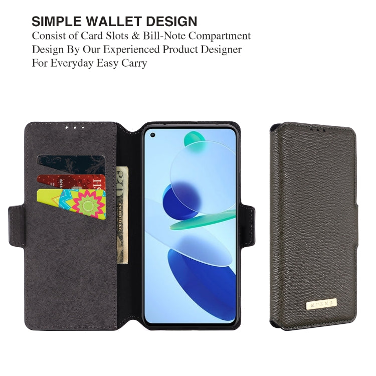 For Xiaomi Mi 11 Lite 5G MUXMA MX115 Cross Texture Oil Edge Flip Leather Phone Case