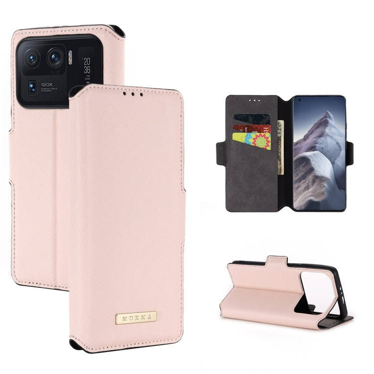 For Xiaomi Mi 11 Ultra MUXMA MX115 Cross Texture Oil Edge Flip Leather Phone Case