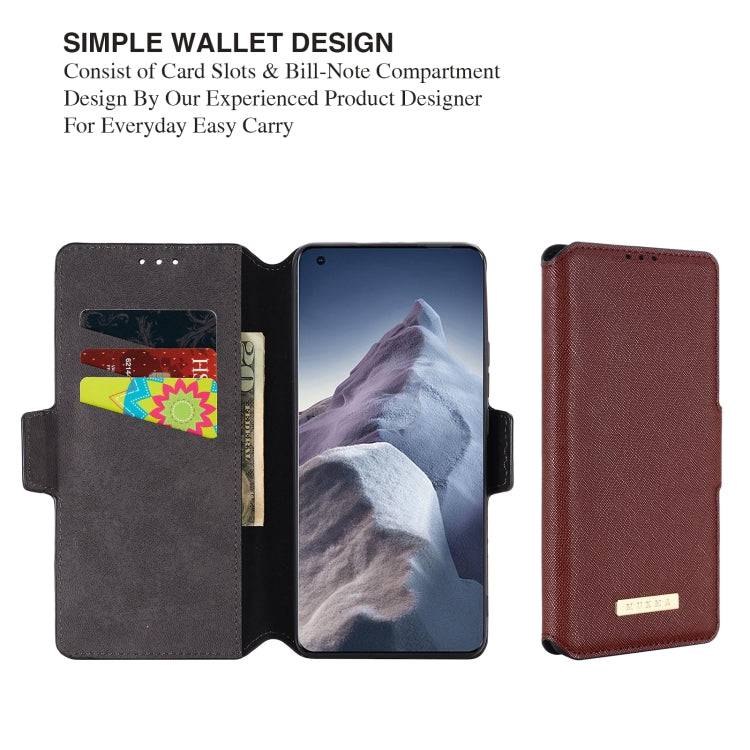 For Xiaomi Mi 11 Ultra MUXMA MX115 Cross Texture Oil Edge Flip Leather Phone Case